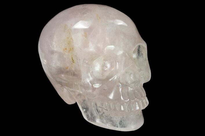 3" Realistic, Polished Brazilian Rose Quartz Crystal Skull